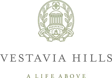 Vestavia Hills, Alabama logo: Green emblem above text. Text reads 