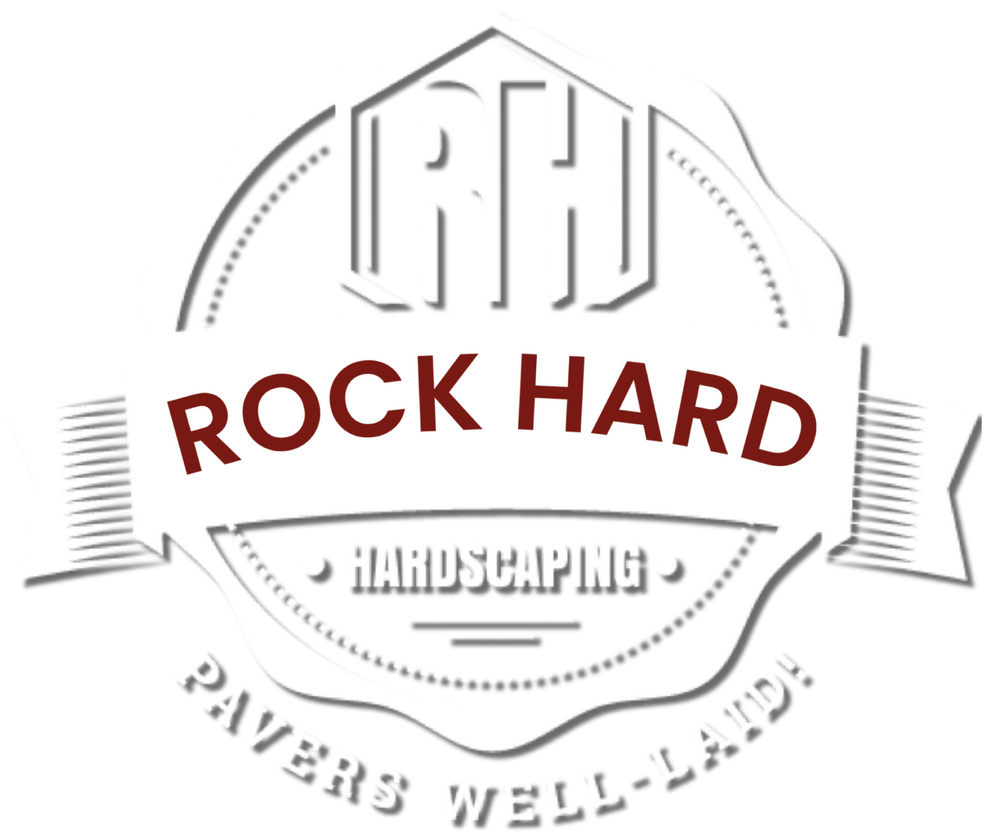 Rock Hard Hardscaping logo with text 