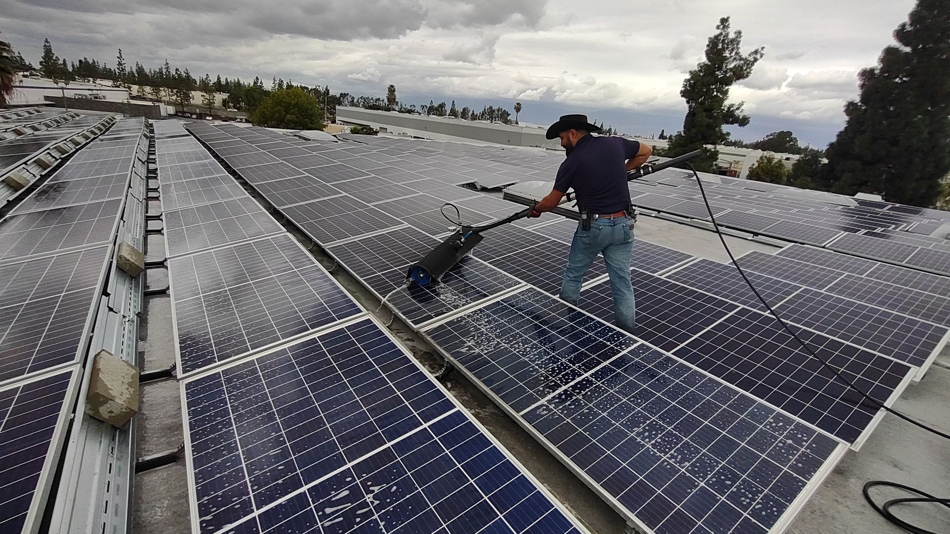 Sanchez Solar Cleaning Man Working
