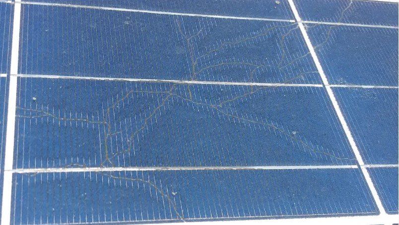 Cracked Solar Panel
