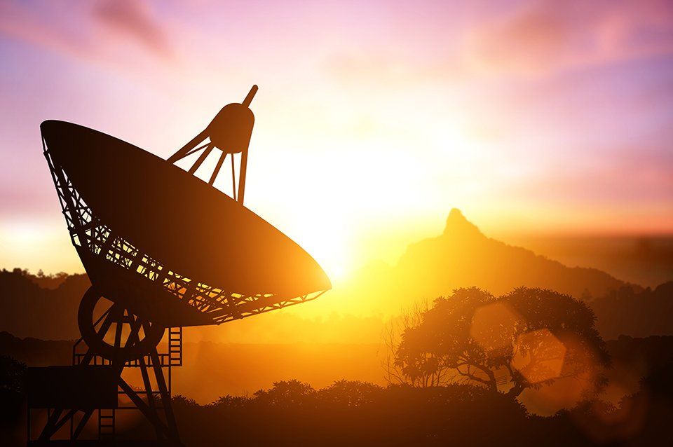 Silhouette of satellite dish