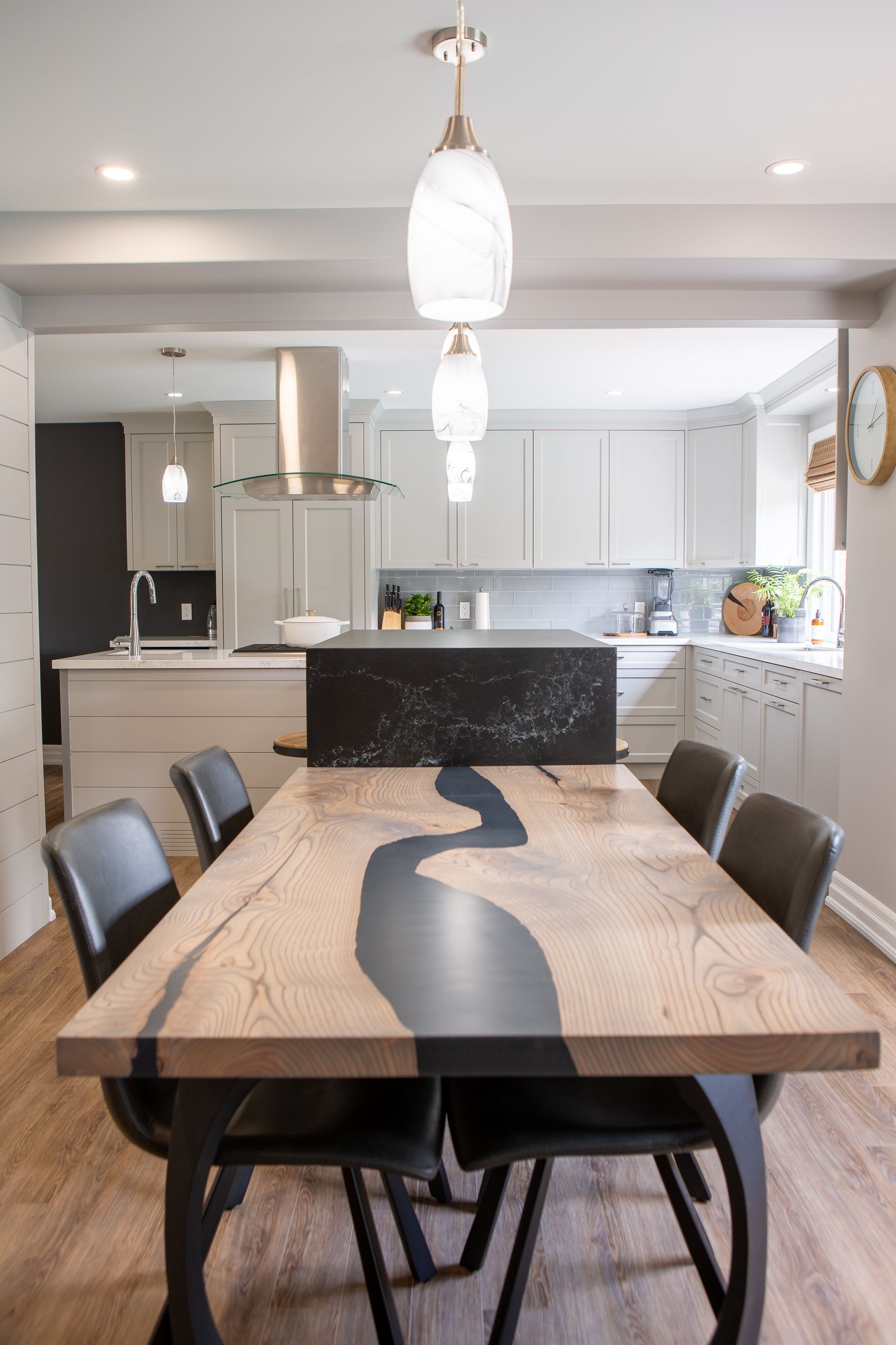 custom kitchen & dining area