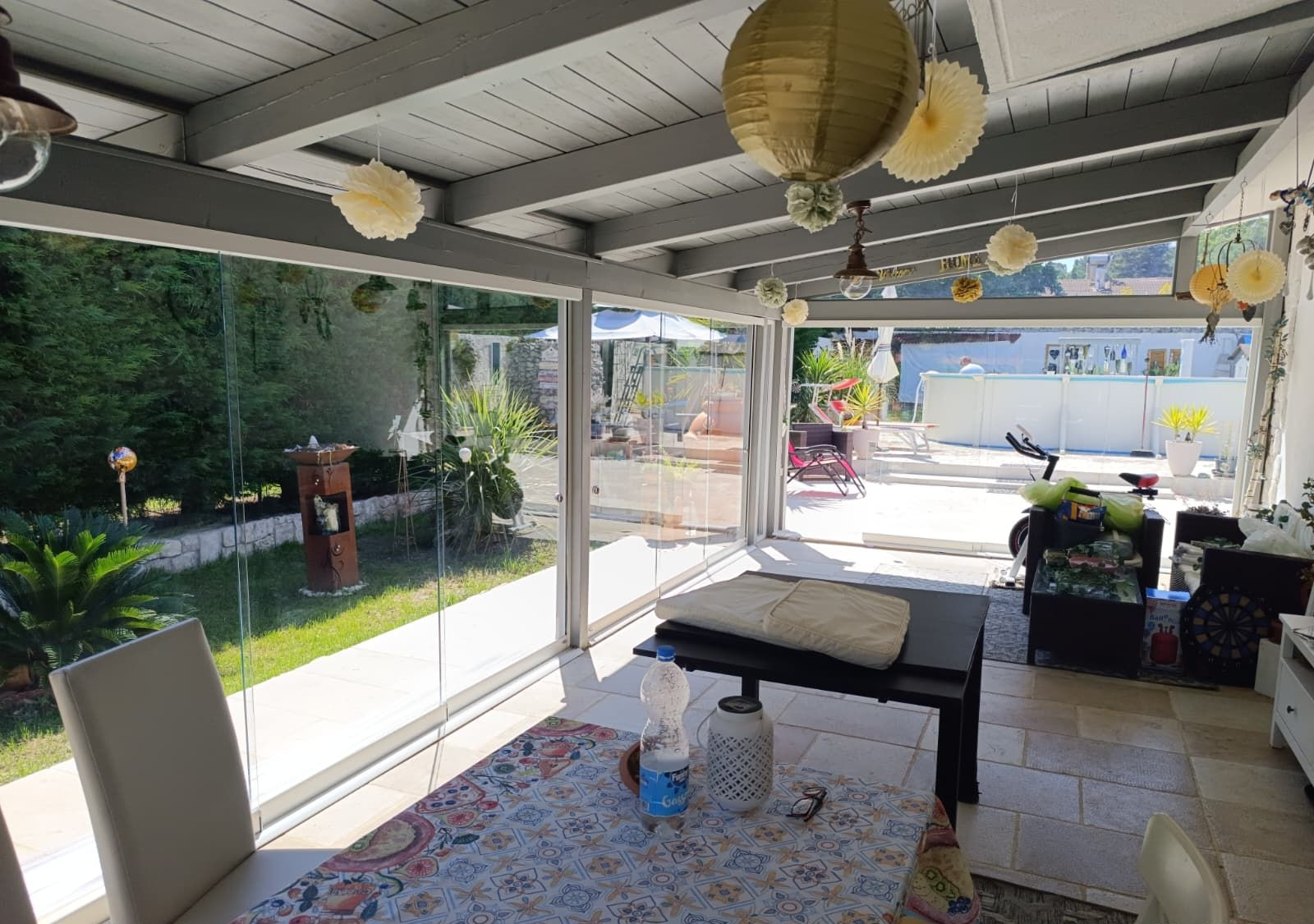 Pergola con vetrate panoramiche