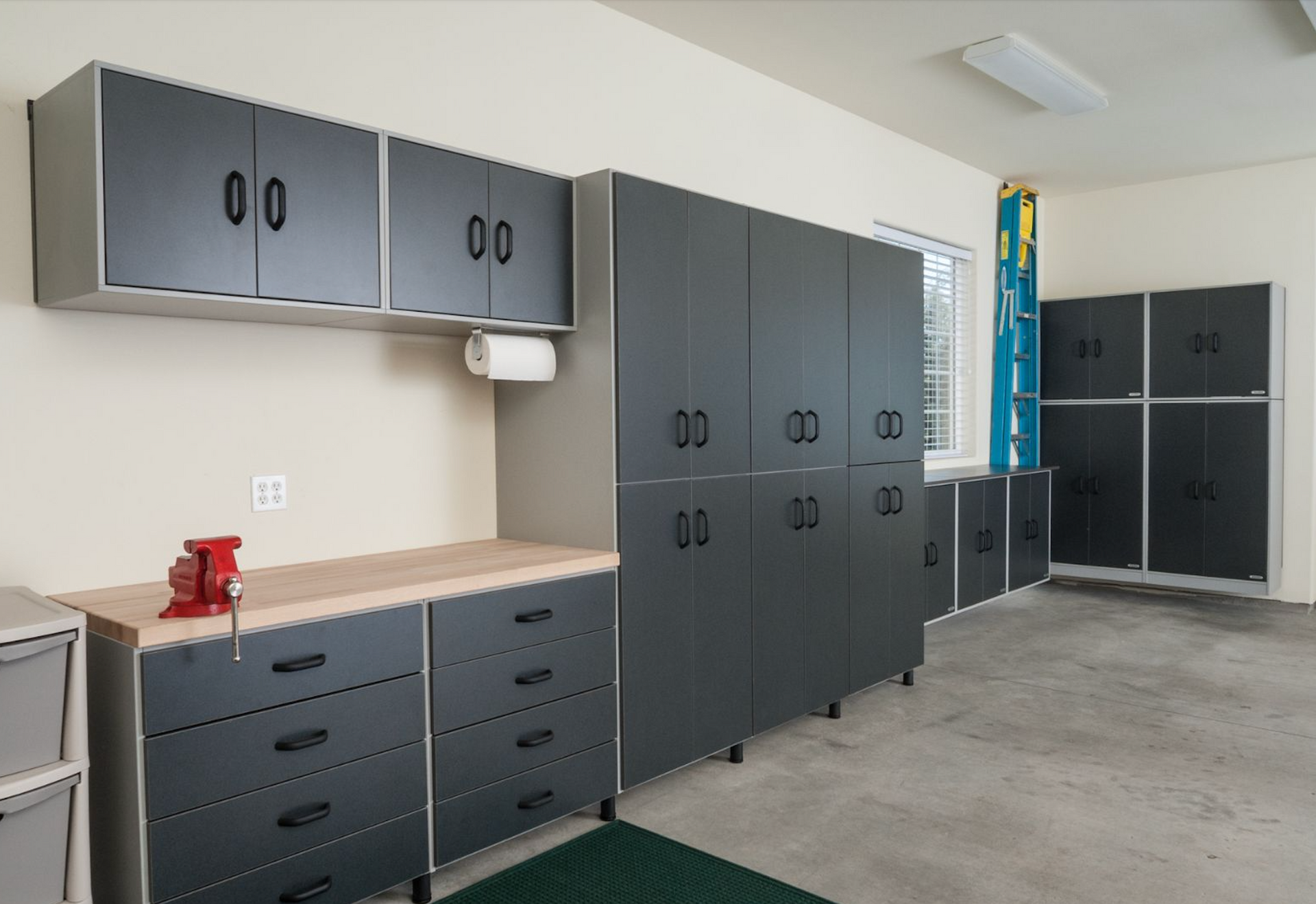 An image of custom garage cabinet design and installation in Coconut Creek, FL