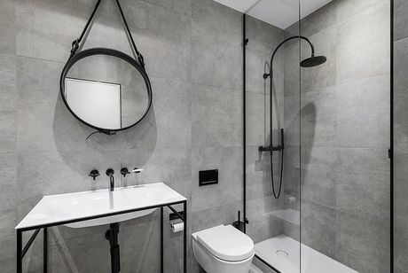 an underworking bathroom toilet