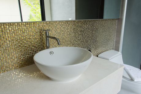 a white bathroom sink