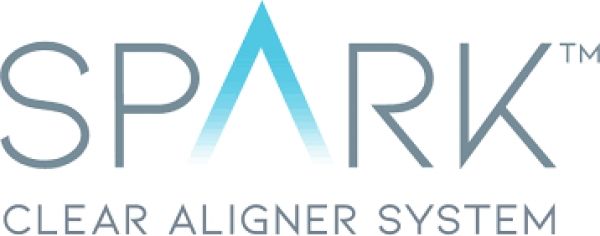 The spark clear aligner system logo is shown on a white background.
