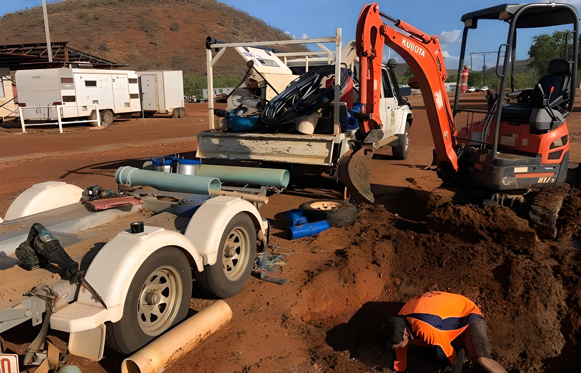 Site with Installation of New Plumbing — Fletcher's Plumbing & Gas Fitting Pty Ltd in Katherine, NT