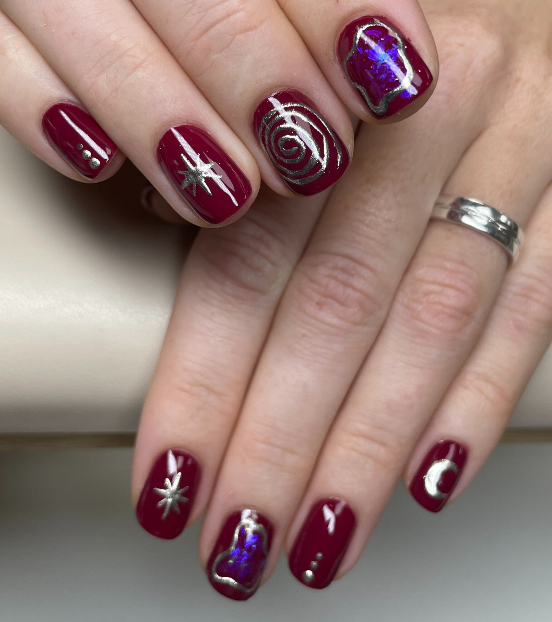 chrome nailart