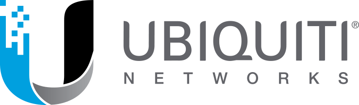 Ubiquiti Networks logo: blue, black, and gray 
