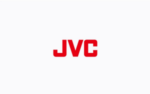 JVC logo in red letters on a white background.