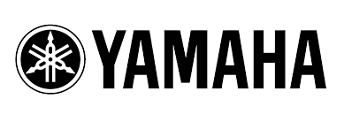 Yamaha logo: emblem of three tuning forks inside a circle, with 