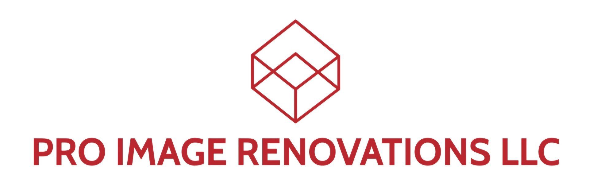 A black and white logo for pro image renovations llc