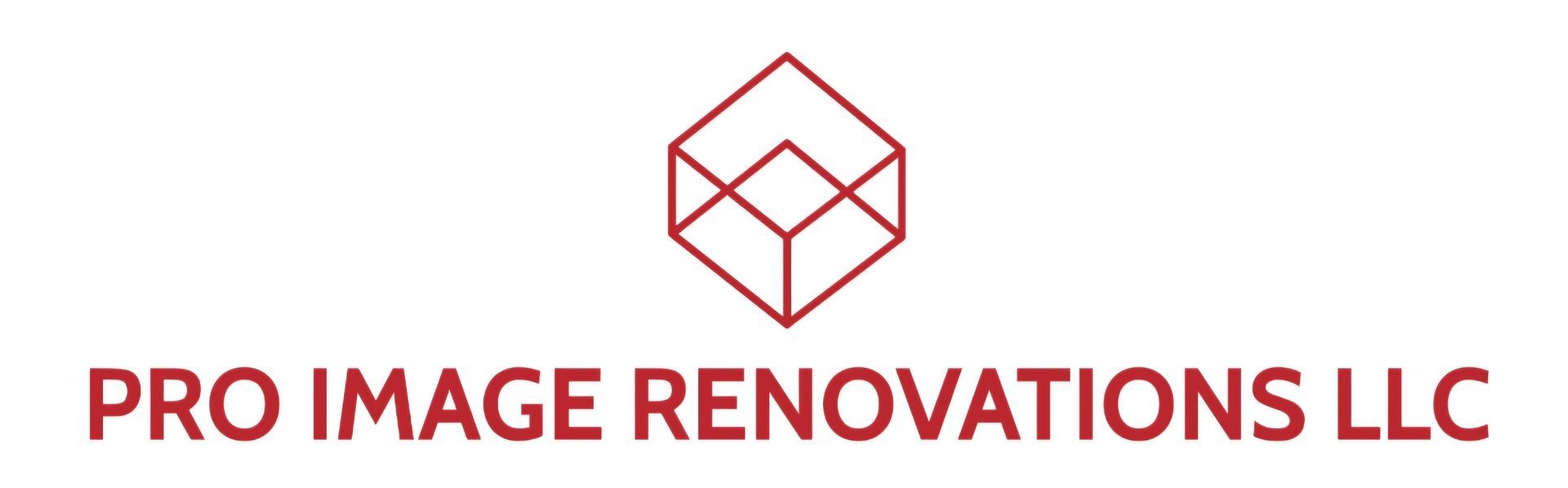 A black and white logo for pro image renovations llc