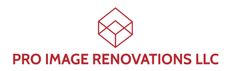 A black and white logo for pro image renovations llc