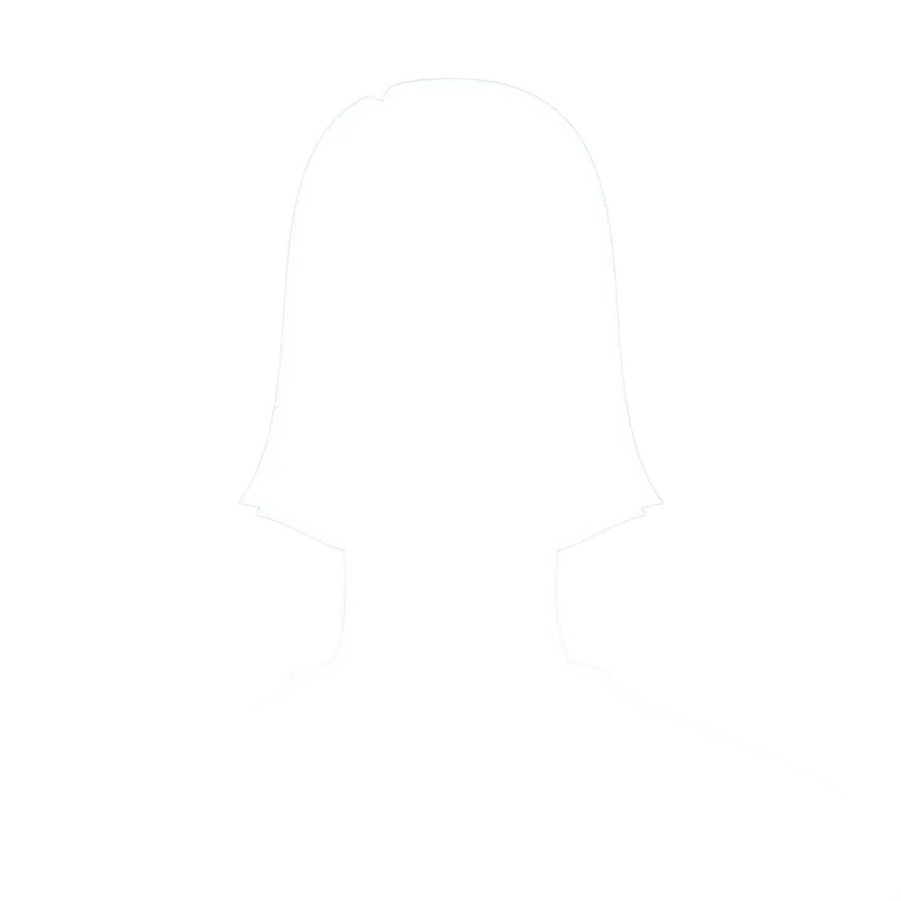 White silhouette of a woman’s head and shoulders on a white background