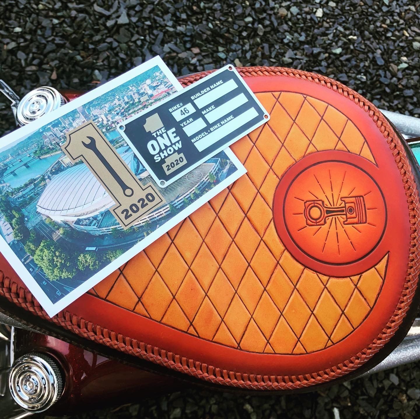 A motorcycle with the number 1 on it