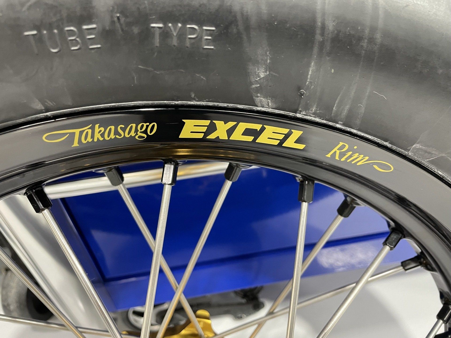 A close up of a takasago excel rim