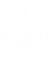 A white Rain City Garage Logo