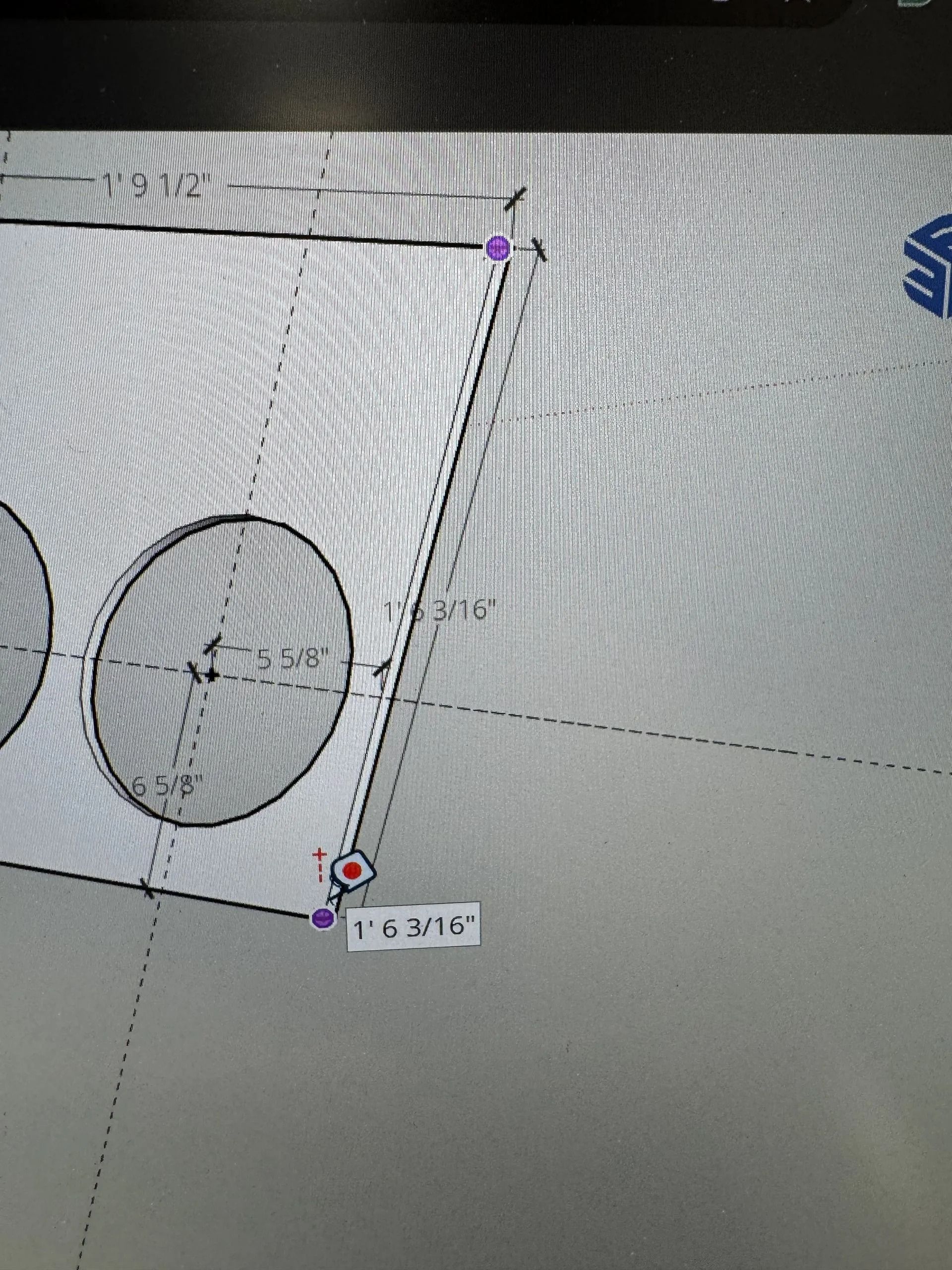 A computer screen shows a drawing of a circle and a square.