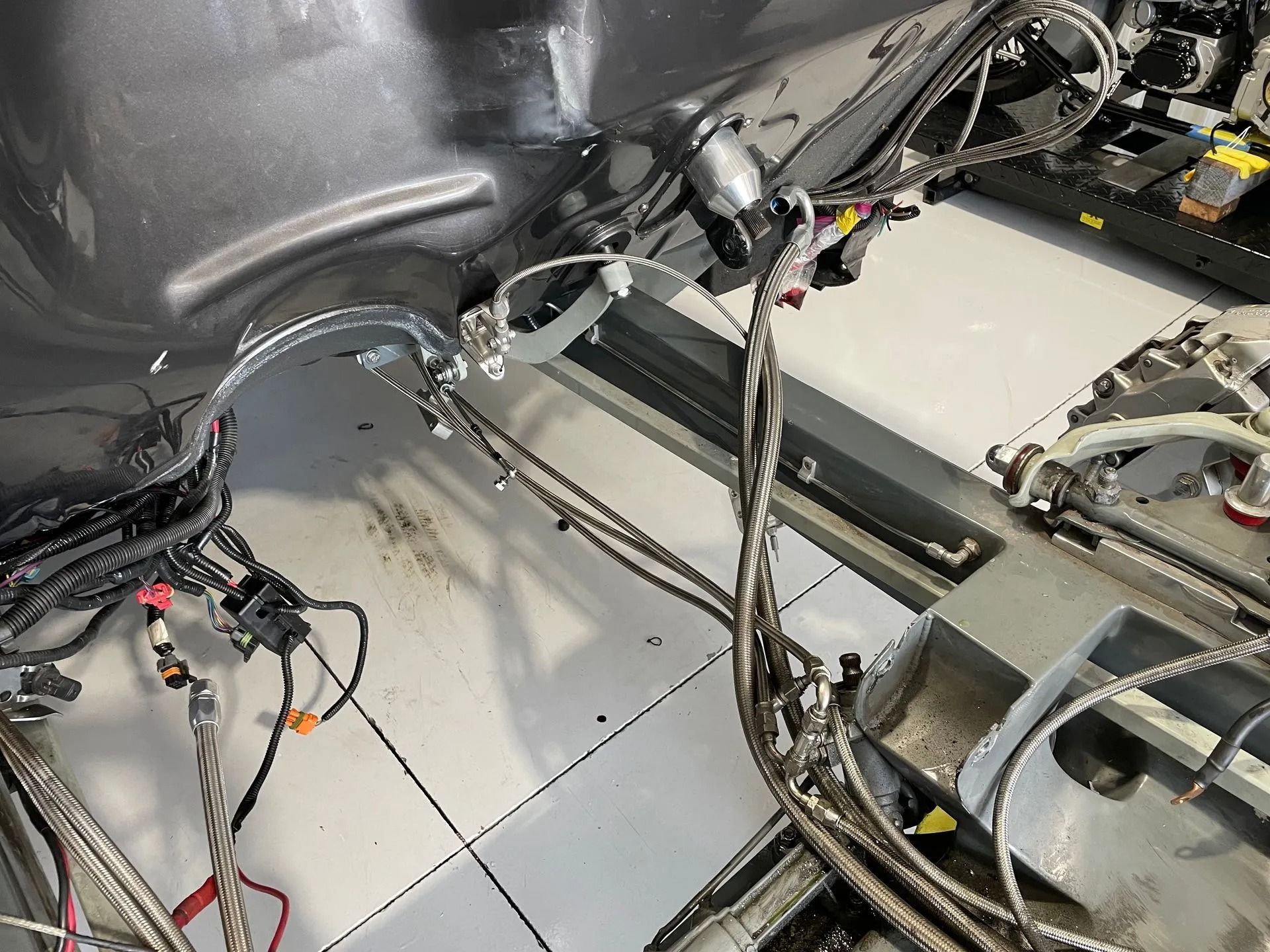 A bunch of wires are connected to a machine