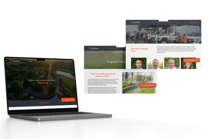 Laptop displaying website mockups.