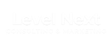 Level Next logo, white text on white background.