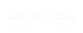 Level Next logo, white text on white background.