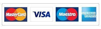 Mastercard, Visa, Maestro, American Express