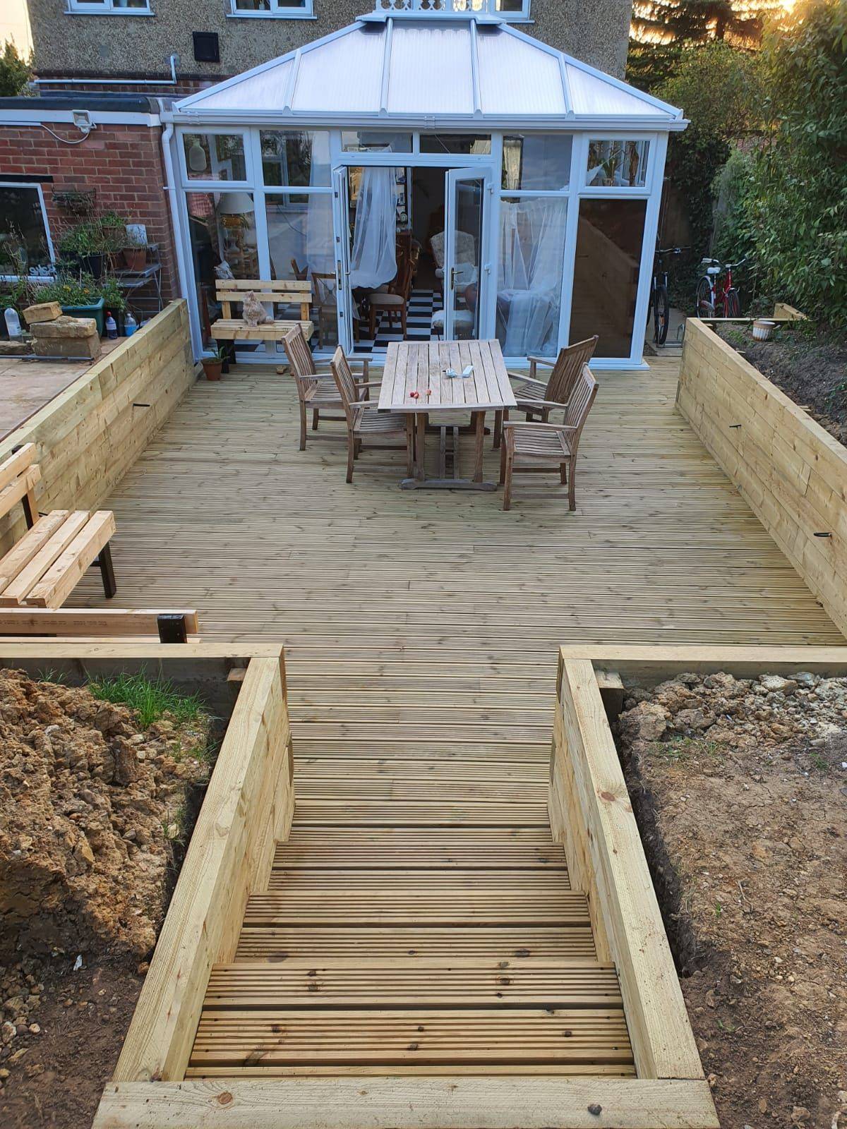wooden steps and outdoor area