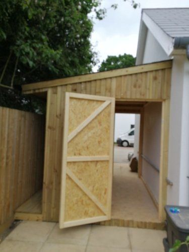 door in a wooden structure
