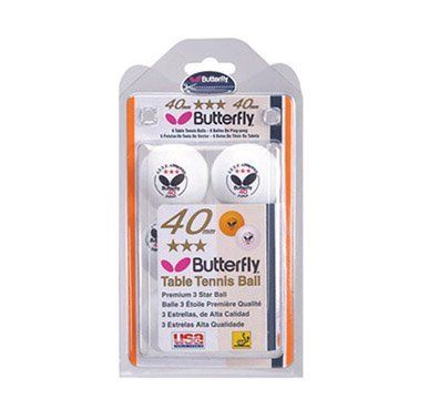 Butterfly White Table Tennis Balls - 6 Pack