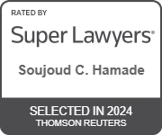 The logo for super lawyers is selected in 2024 by thomson reuters.