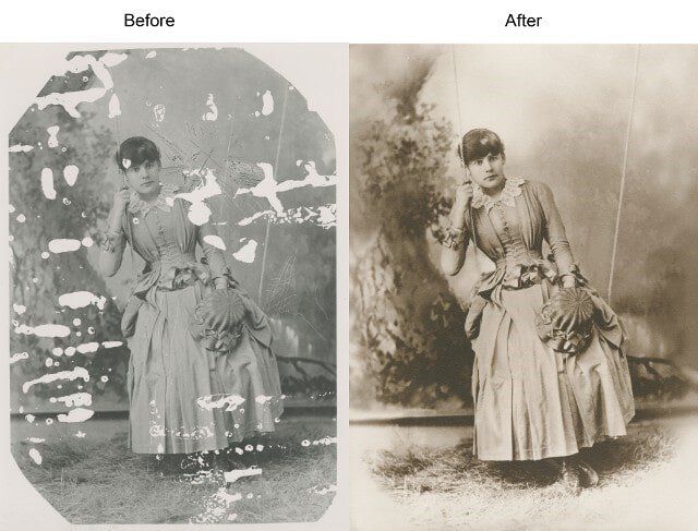Before and after photo— photo restoration in Tempe, AZ