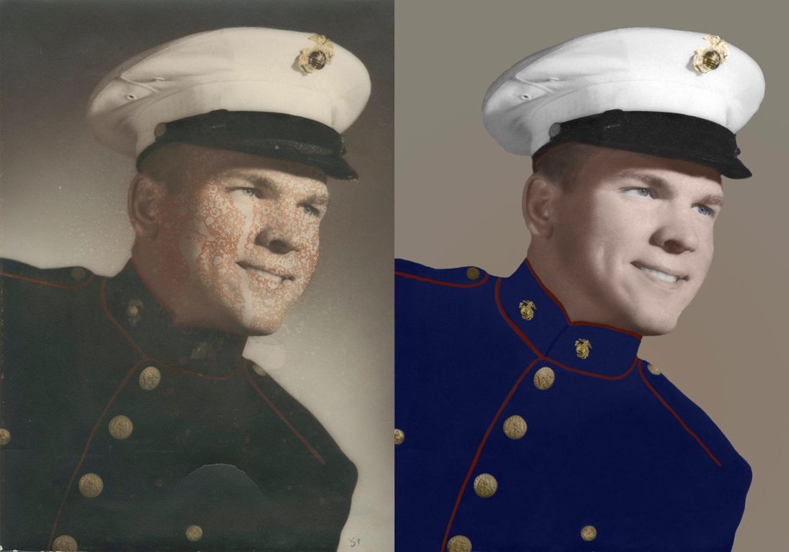Ship captain photo restoration — photo restoration in Tempe, AZ