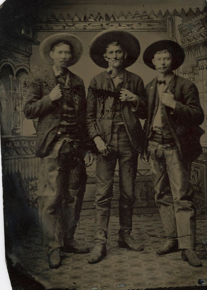 Three gentlemen photo before restoration — photo restoration in Tempe, AZ