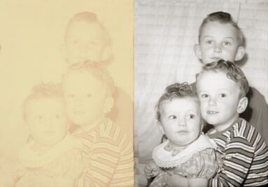 Photo Restoration Experts — Restored Photo of Siblings in Tempe, AZ