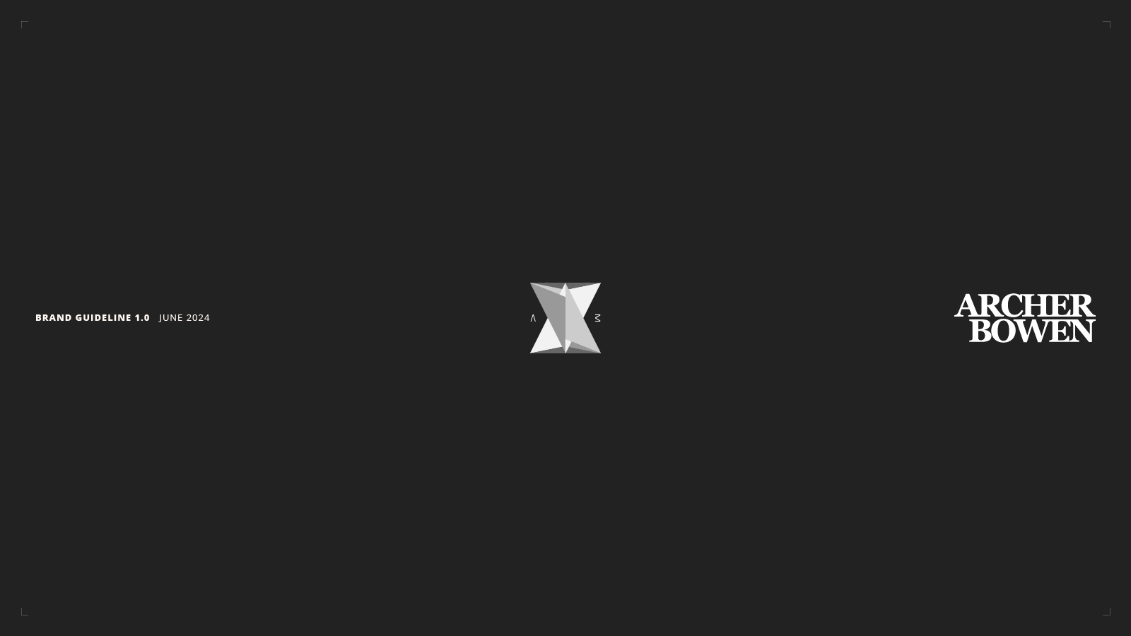 The logo for archer bowen is on a black background.