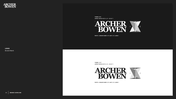 A black and white logo for archer bowen