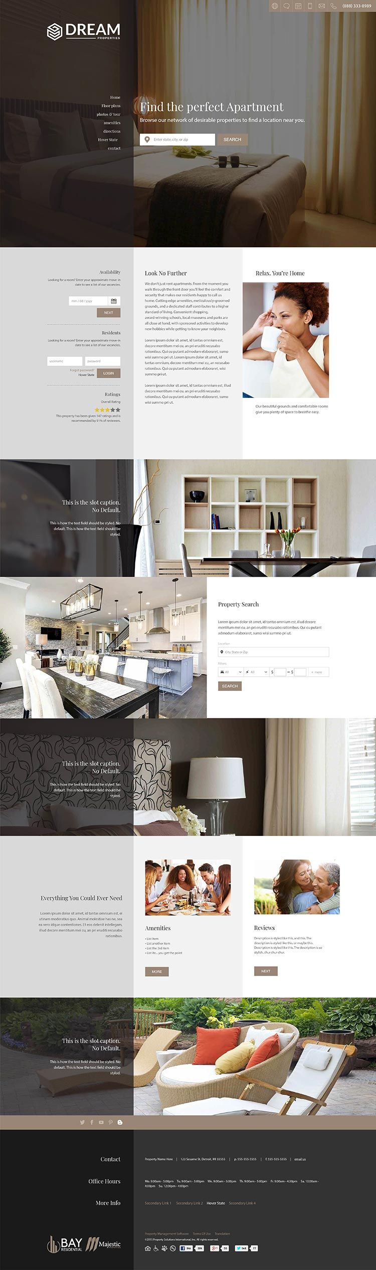 A collage of photos of a living room , kitchen , and bedroom.