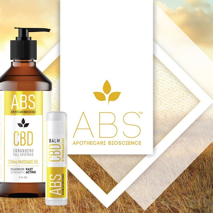 A bottle of abs apothecary bioscience cbd balm
