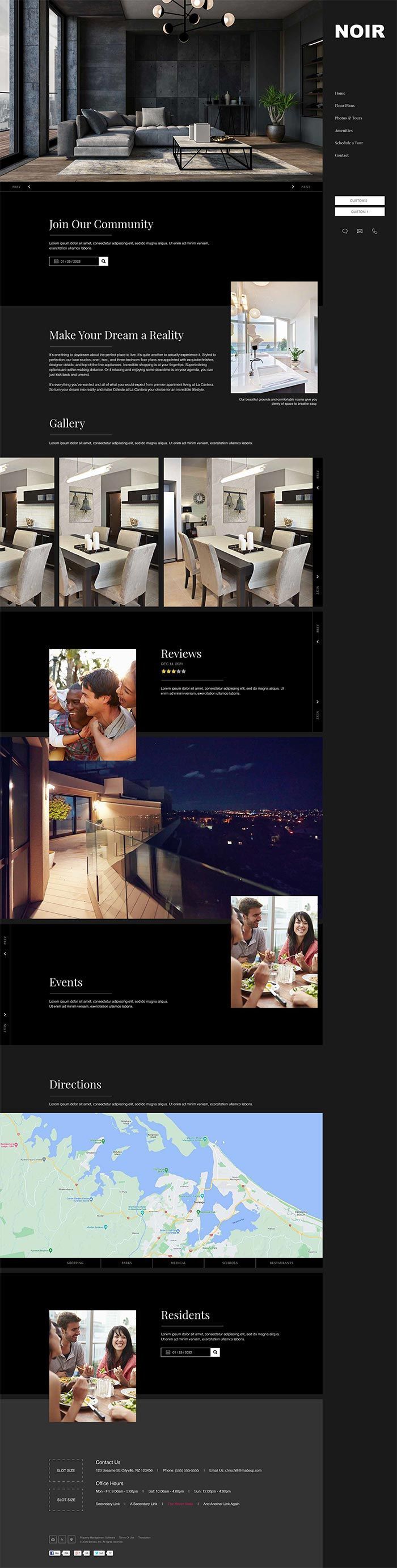 A collage of photos of a living room , kitchen , and bedroom.