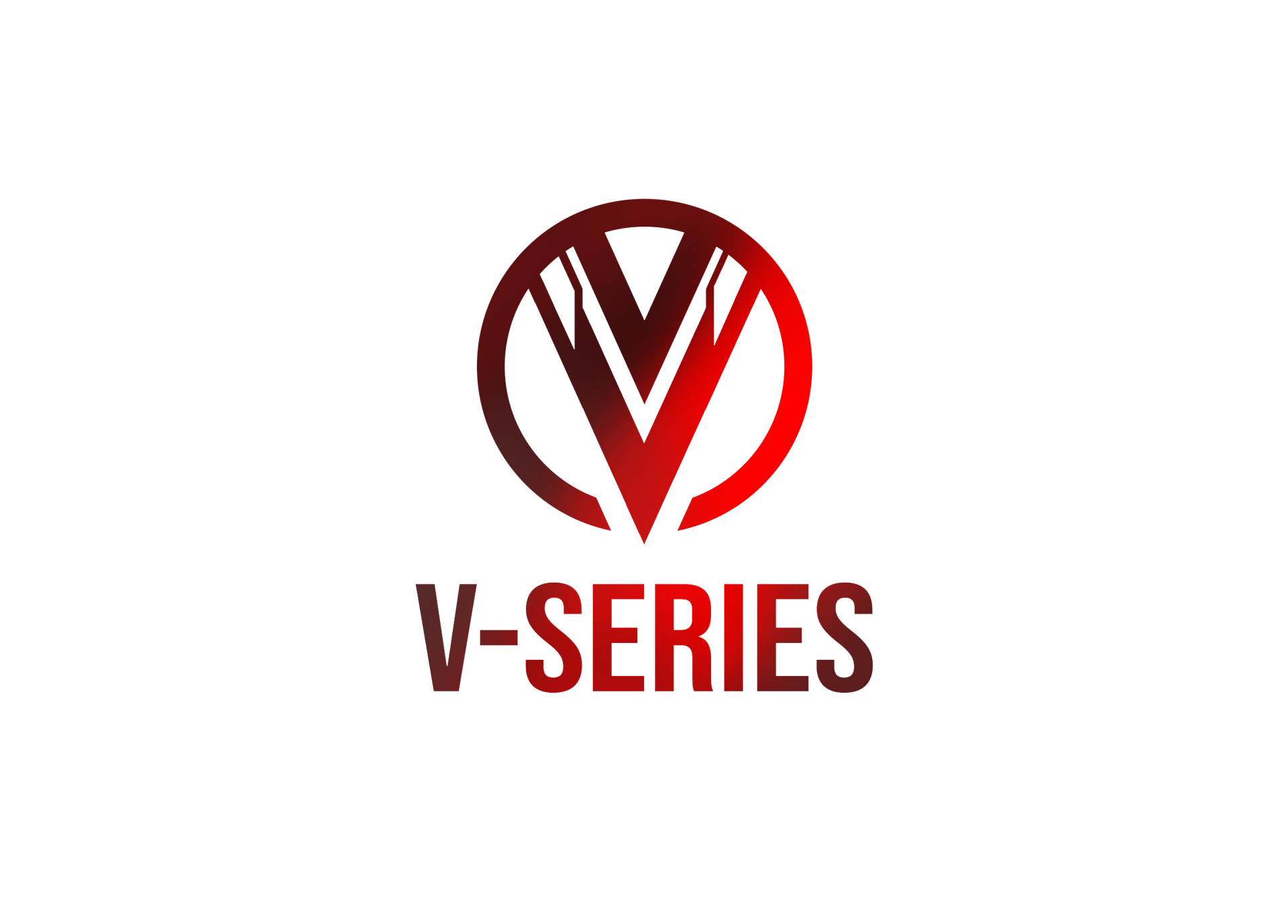 The v-series logo is red and black and looks like a volkswagen logo.