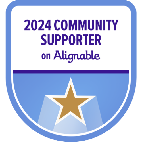 A badge that says 2024 community supporter on alignable