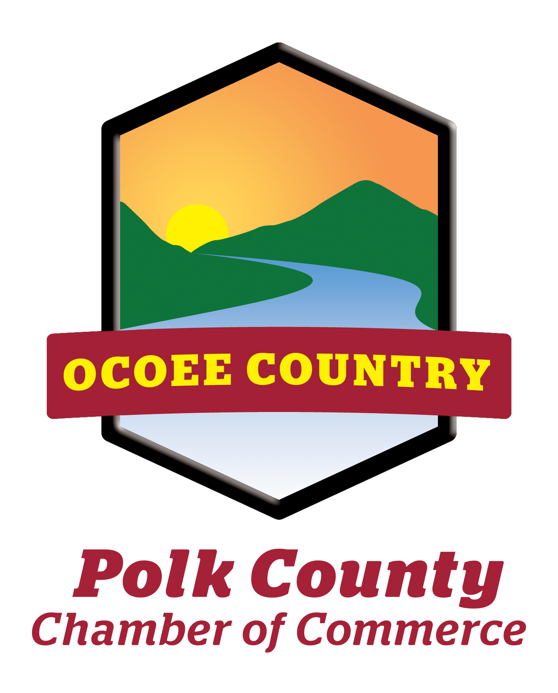 A logo for the polk county chamber of commerce