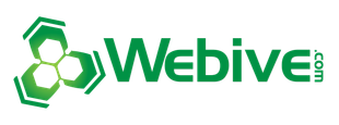 A green webive logo on a white background