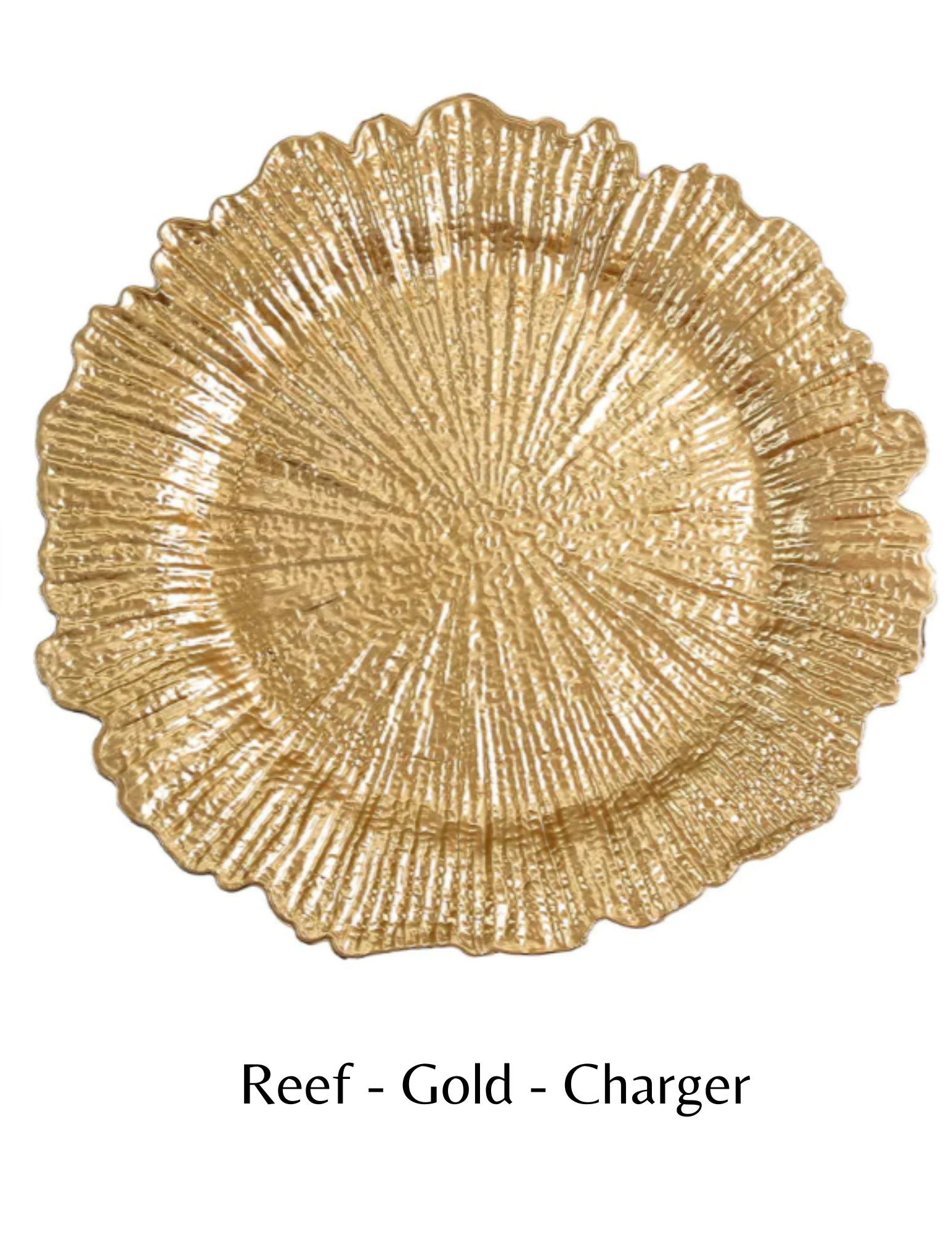 reef gold tableware rental