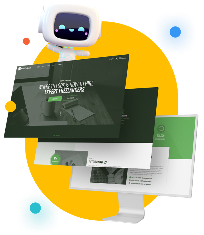 Black sheep wearing sunglasses, headset, and suit, working on a laptop with robot and chat bubbles.