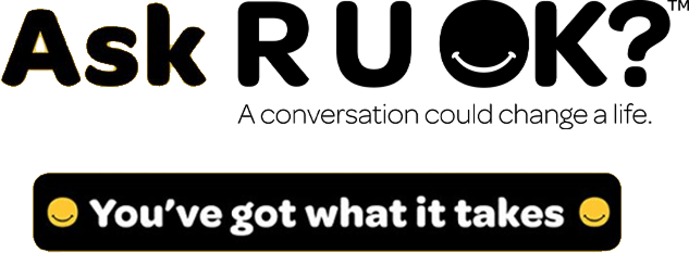 Ask R U OK? logo, with a smiley face in 