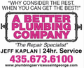 An advertisement for a better plumbing company